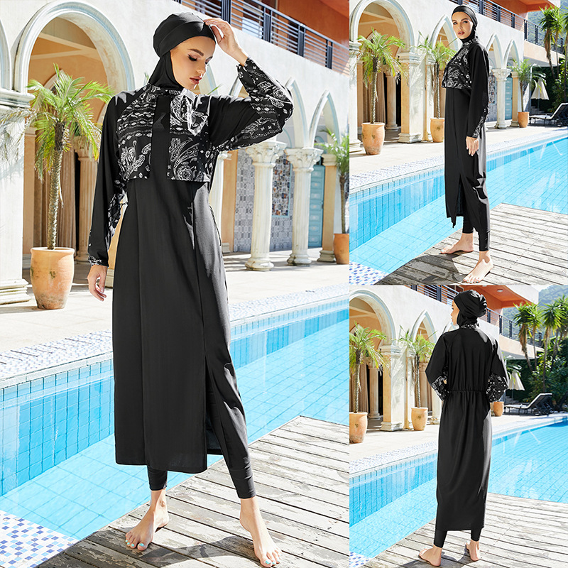 Wholesale Muslim Lady Modest Swimwear Islamic Women's Swimsuits Plus Size Full Cover Beach Burkini