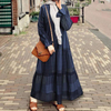2022 Muslim Plus Size Women's Middle Eastern Muslim Robe Dress Female Retro Long-sleeved Large Floral Dress