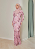 SIPO Eid New Design Malaysia Style Premium Satin Matte Baju Kurung Modern Cutting with Diamond Stone Detailing Muslimah Perempuan Dress Fashion Floral Printing Modern Kurung 