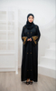 Abaya Wholesale 2024 Malaysia Style Muslim Women Long Seleeve Maxi Dress with Gold Embroidery And Handmade Beads