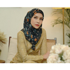 SIPO Wholesale Custom Hijab Cotton Voile Tudung Fashion Muslim Bawal Digital Printed Scarf Square Hijab 115Cm Voile Fabric Luxury-BLOOM SERIES