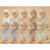 SIPO Wholesale Custom Hijab Cotton Voile Tudung Fashion Muslim Bawal Digital Printed Scarf Square Hijab 115Cm Voile Fabric Luxury-CHERIE EDITION