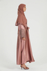 SIPO 2024 Latest Traditional Muslim Luxury Satin Closed Abaya with Embellished Lace Cuffs 