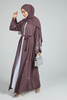 SIPO Full Pearls Design Sleeve with beautiful Celestial Floral Embellished Kimino Islamic Muslim Dress Front Open Abaya