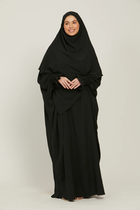 SIPO New Arrival Muslim Women Long Dress 2 Piece Prayer Abaya Set Khimar Skirt Islamic Clothing Prayer Dress