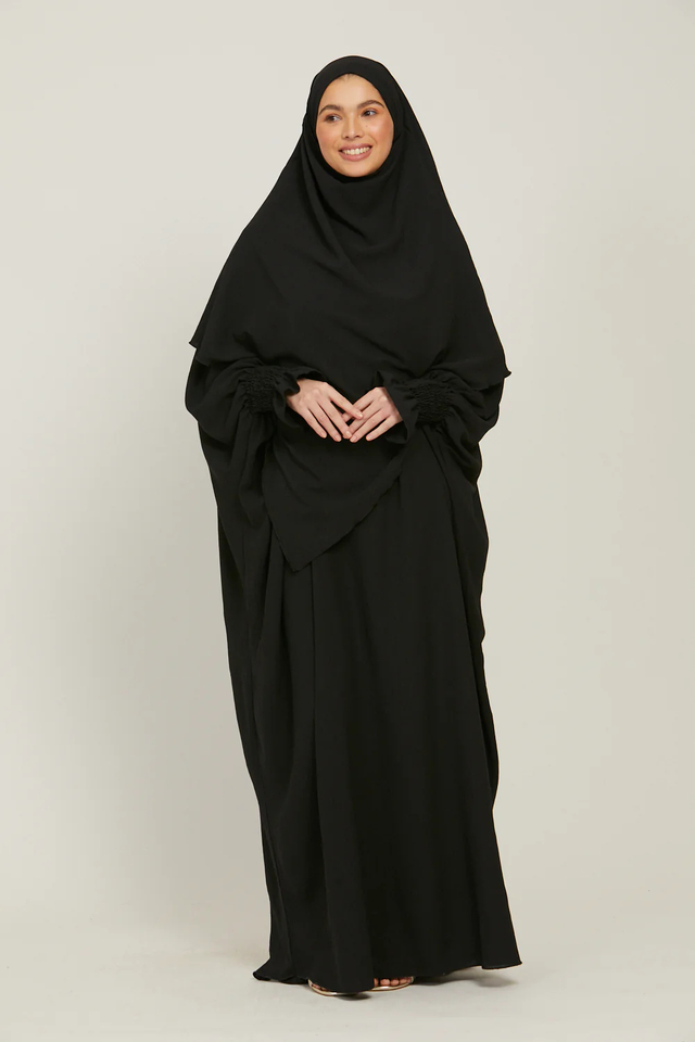 SIPO New Arrival Muslim Women Long Dress 2 Piece Prayer Abaya Set Khimar Skirt Islamic Clothing Prayer Dress