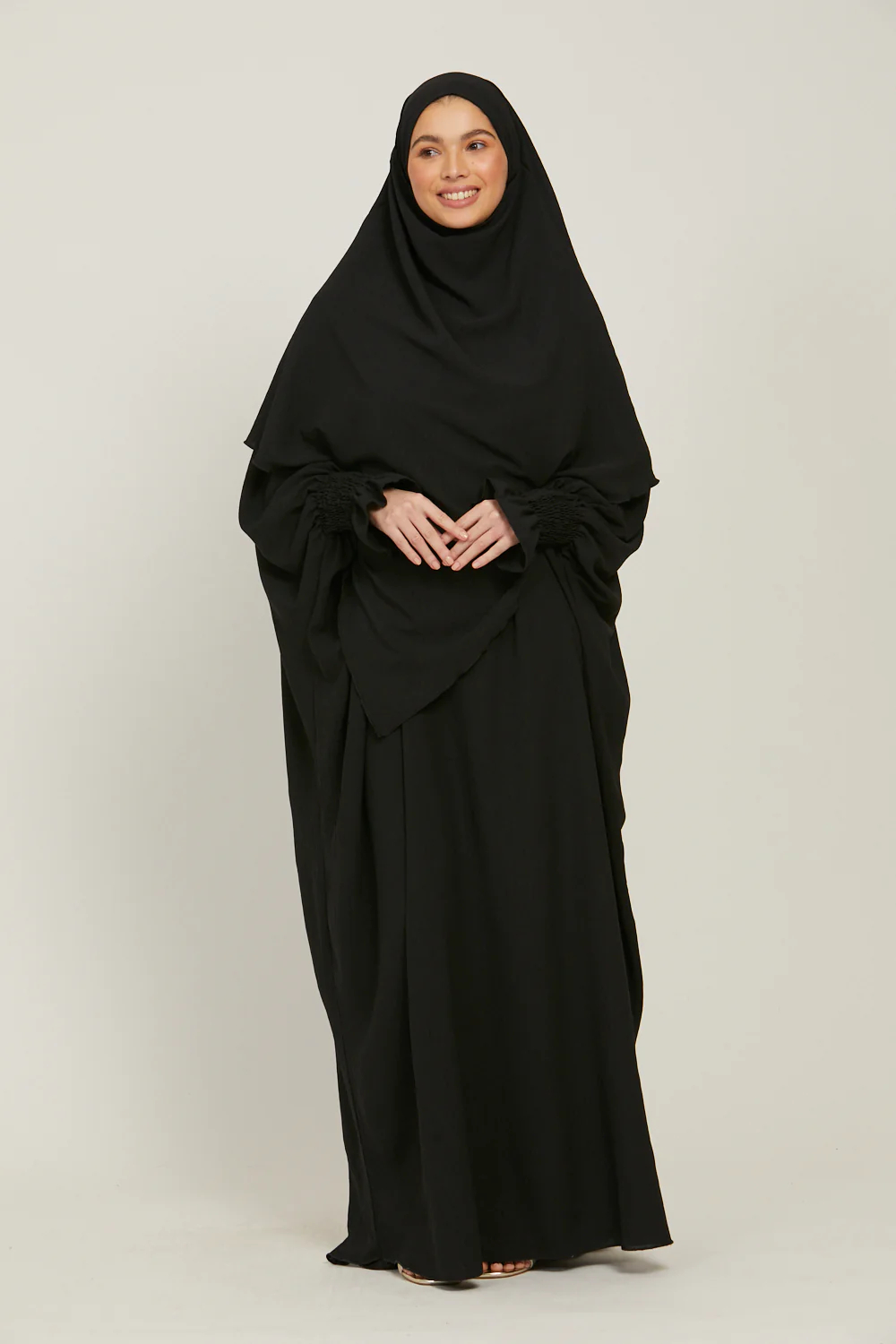 SIPO New Arrival Muslim Women Long Dress 2 Piece Prayer Abaya Set Khimar Skirt Islamic Clothing Prayer Dress
