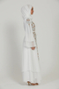 SIPO Luxury Bridal White Embellished Layered Open Abaya Islamic Modest Dress Abaya Dress for Muslim Women Beautiful Robe
