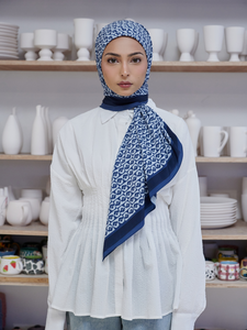 SIPO 46" X 46" Tudung Bawal Printed New Design Matte Satin Hijab Scarf