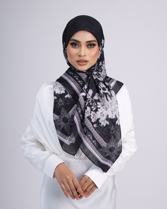 SIPO Custom Malaysia 2024 Chic Printed Cotton Silk Hijab Singpore Tudung Bawal Cotton Silk Headscarves Hijab Scarf For Women