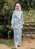 SIPO Eid New Design Malaysia Baju Kurung Musulman Woman Elegant Satin Scallop Puff Sleeve Dress with Border Lace Detailing