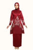 Kurung Pahang Baby Blue Lace Embroidery Design 