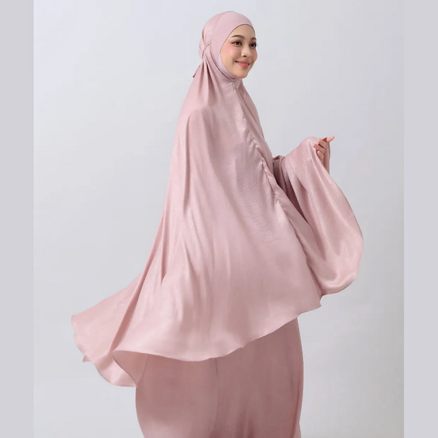 SIPO Eid Muslim Prayer wear Telekung Custom Manufacturer Telekung Korean Silk Malaysia Sorong Telekung Prayer Set