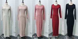 New Model Fashion Women Long Sleeves Bodycon Elegant Inner Dresses Islamic Clothing