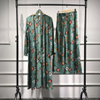 Arabic Muslim Print Abaya Kimono Floral Hijab Dresses African Women Pakistan Casual Set