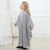 Middle East Pure Color Bat Sleeve Child Kid Modest Muslim Islamic Abaya