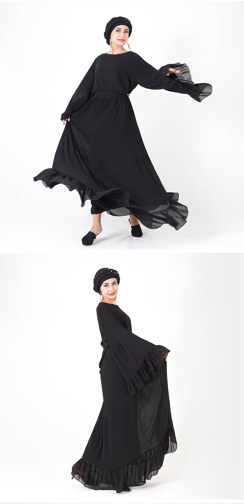 Muslim Dresses Ethnic Women Simple Islamic Clothing Dubai Kaftan Abaya Kimono (5)