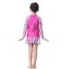 Kids Color Stitching Striped Long Sleeve And Skirts Three-Piece Islamic Muslim Swimsuit Swimwear