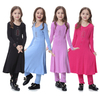 Children Maxi Full Length Long Sleeve Muslim Islamic Kids Abaya Suit Baby Girls Clothes Set