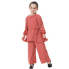 Long Sleeve Islamic Clothing Girl's Harlan Pants Shirt Muslim Clothes Set For Kids