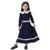 New Design Doll Collar High Elastic Muslim Islamic Kids Causal Clothing Dress Girls Abaya