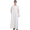 Fashion Crew Neck Traditional Embroidered Breathable Long Sleeve Muslim Islamic Clothing Men Thobe 
