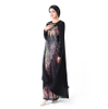 Embroidery Sequin Black Long Sleeve Dubai Malaysia Islamic Muslim Evening Dress