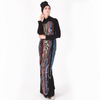 Sequins Elegant Middle East Muslim Maxi Dress Party Evening Gown Islamic Clothing