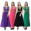 Dubai Round Neck Breathable Long Sleeve Chiffon Muslim Islamic Women Abaya Dresses Clothing