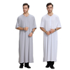 Middle East Pure Color Modest Full Length Round Collar Man Thobe
