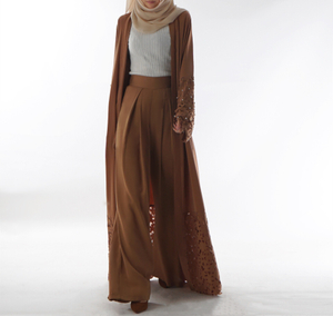 Dubai Kimono Front Open Muslim Islamic Clothing Dresses Open Abaya Daily Wear