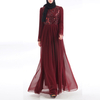Two Layer Chiffon Fabric Islamic Abaya Dresses Women Clothing For Party