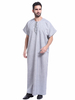 Traditional Embroidery Breathable Summer Short Sleeve Muslim Islamic Clothing Robes Thobes
