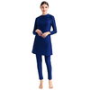 Slim Swimsuit Three-piece Conservative Large Size Pure Color Muslim Swimsuit