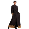 Turkish High Neck Breathable Lace Long Sleeve Muslim Islamic Women Abaya Dress Clothing