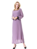 Dubai Round Neck Breathable Long Sleeve Best Chiffon Muslim Islamic Women Abaya Dresses Clothing