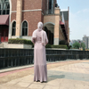 Excellent Pleated High Quality Simple Design Fashion Shirt Collar Muslim Dresses Women