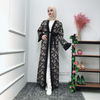 Muslim Floral Print Abaya Dubai Maxi Dresses Full Kimono Long Robes Jubah Islamic Clothing