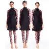 Hot Sale Printed Sportswear Three-piece Hooded Swimsuit Conservative Swimwear