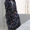  Floral Printing Chiffon Printed Modest Muslim Islamic Open Abaya Kimono