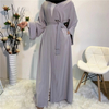 Middle East Dubai Net Color Open Abaya Modest Muslim Islamic Cardigan Kimono