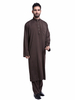 Traditional Adults Jubba Embroidery Breathable Solid Islamic Clothing Robe Muslim Men Thobes