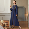 Handmade Floral Muslim Islamic Open Abaya Kimono Modest Maxi Dress