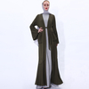 Maxi Dresses Pleated Flared Sleeves Stitching Muslim Modest Women's Laces Kimono