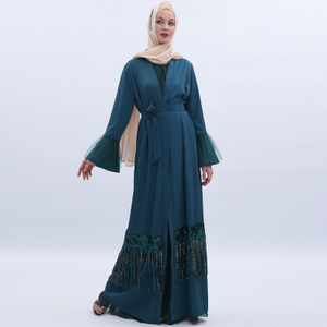 Fringed Sequins Dubai Loose Cardigan for Women's Open Kimono Spot Factory Wholesale