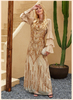 RTS Ruffle Sleeve Sequins Embroidery Muslim Islamic Abaya Maxi Dress