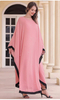 Mesh Beading Contrast Color Muslim Islamic Gown Maxi Dress Abaya