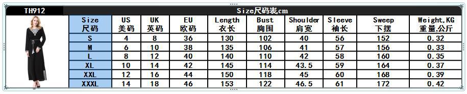 Dubai Turkish Modest Crew Neck Applique Breathable Long Sleeve Muslim Islamic Abaya Dress Clothing (3)