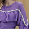 Middle East Shirring Ruffle Chiffon Muslim Islamic Abaya Maxi Dress