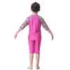 Kids Conservative Split Swimsuit Floral Sleeve Three-Piece Islamic Muslim Swimsuit Swimwear